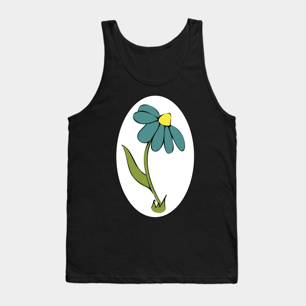 Daisy Whimsical Cartoon Illustration Happy Colours Tank Top by Angel Dawn Design